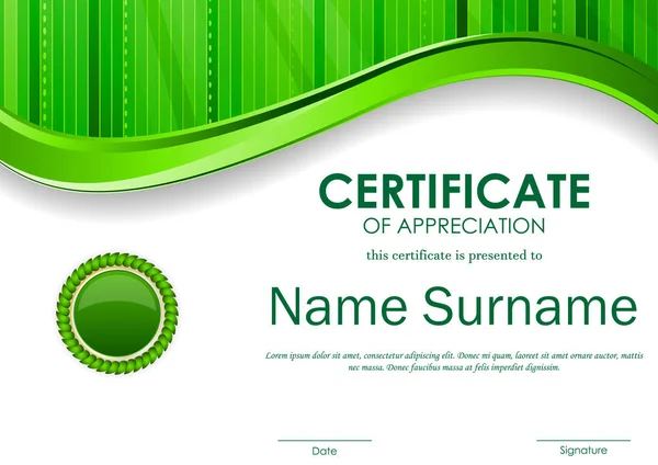 Modèle de certificat d'appréciation — Image vectorielle