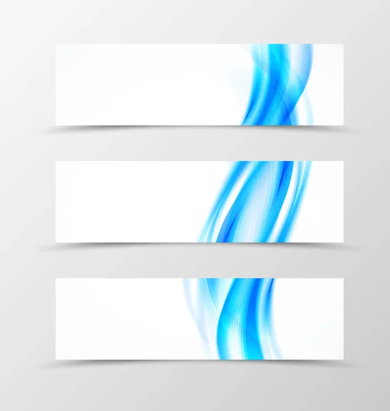 Uppsättning av header banner våg design — Stock vektor