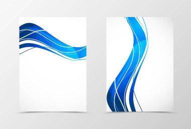 Ön ve arka dalga el ilanı şablonu tasarım