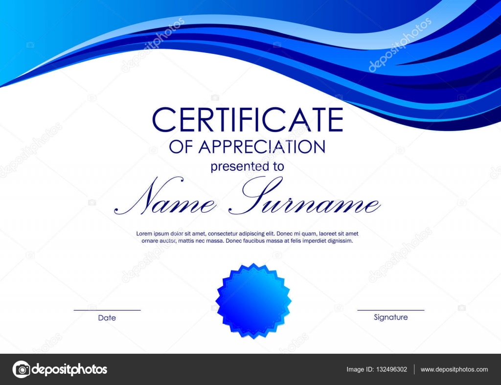 template for certificate of appreciation
