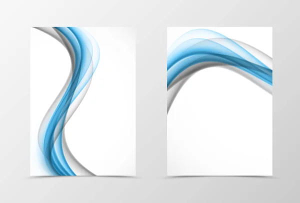 Design de modelo de panfleto de onda frontal e traseira —  Vetores de Stock