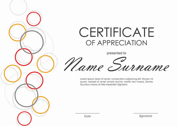 Certificate of appreciation template — Stock Vector