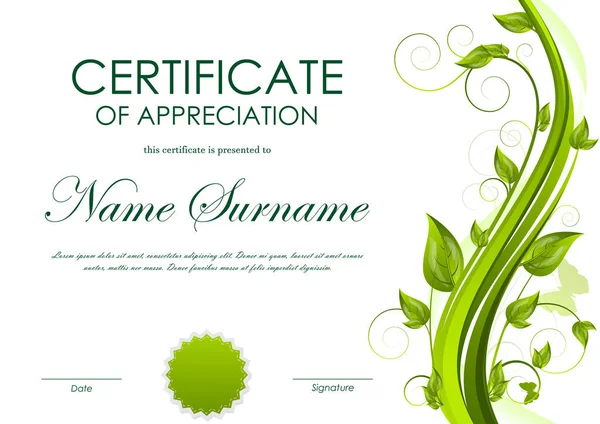 Certificate of appreciation template — Stock Vector