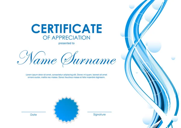 Certificate of appreciation template — Stock Vector