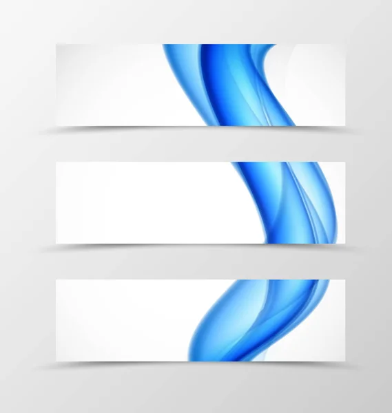 Set of header banner wavy design — Stock Vector