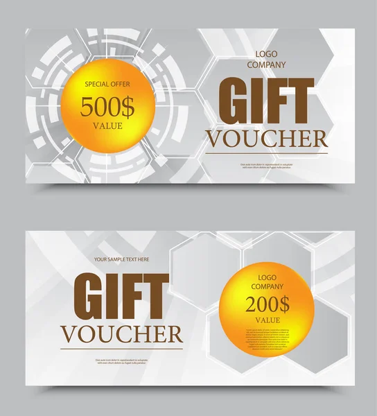 Gift company voucher template — Stock Vector