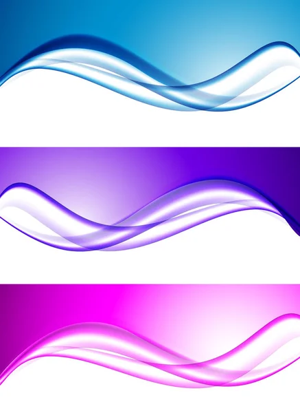 Juego de ondas elegantes abstractas — Archivo Imágenes Vectoriales