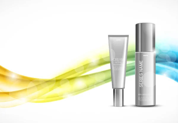 Modèle d'annonces cosmétiques hydratant pour la peau — Image vectorielle