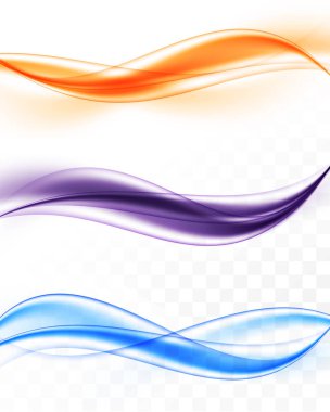 Soyut renkli parlak dalgalı çizgiler koleksiyonu