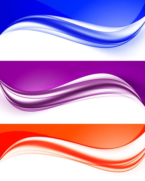 Abstract curved wavy lines set — Stock Vector