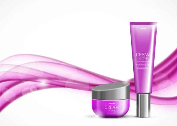 Haut Feuchtigkeitscreme kosmetische Werbung Vorlage — Stockvektor
