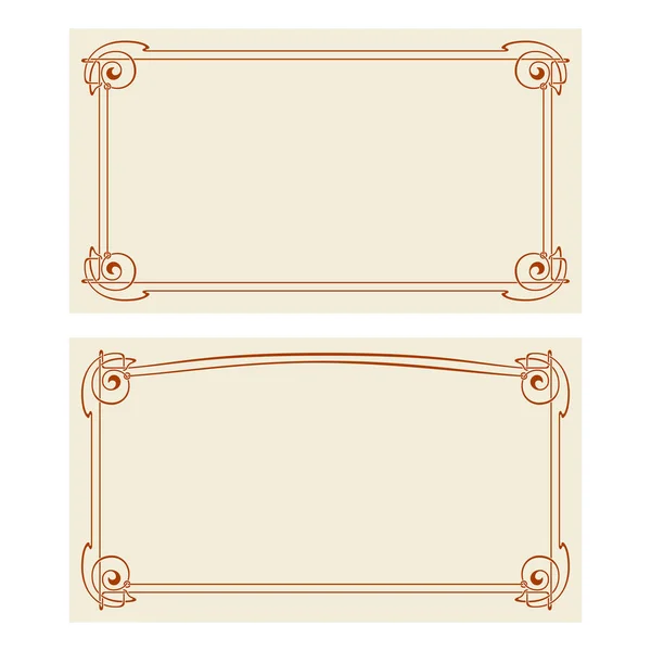 Vector art nouveau cartões de convite . — Vetor de Stock