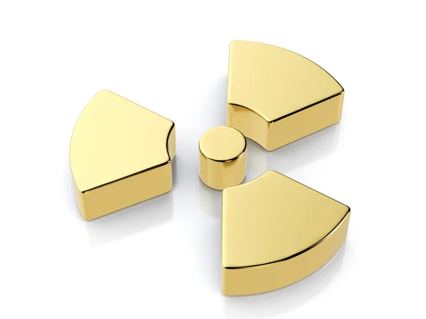Goldenes Strahlungssymbol — Stockfoto