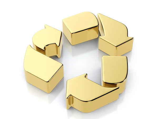 Gouden recycle symbool — Stockfoto