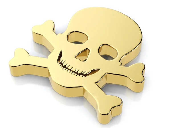 Golden skull symbol — Stock Photo, Image