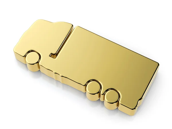Gouden vrachtwagen symbool — Stockfoto