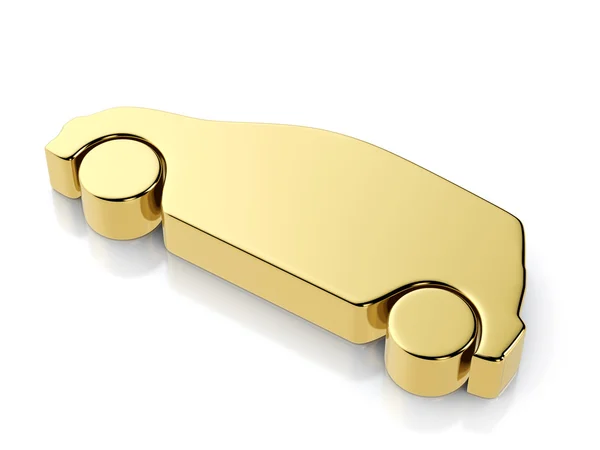 Golden car symbol — Stockfoto