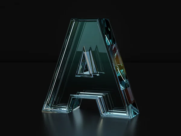 Glas letter A — Stockfoto