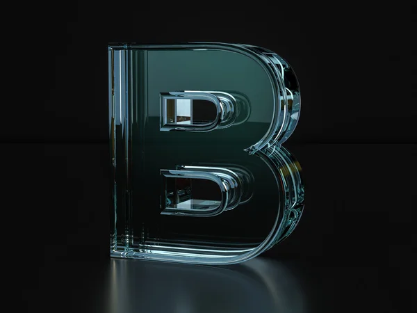 玻璃字母 B — 图库照片