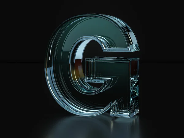 Glass letter G — Stock Photo, Image