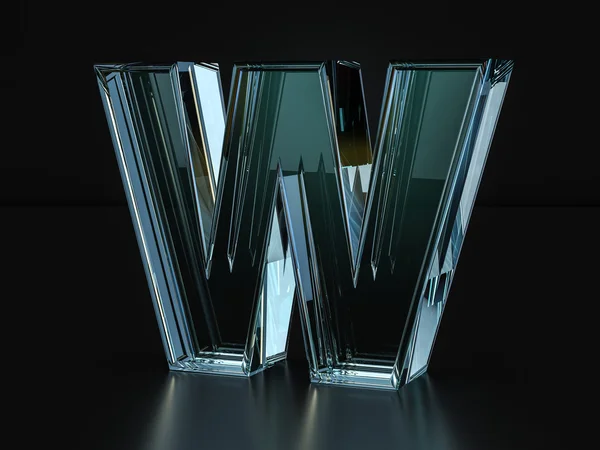 Glass letter W — Stock Photo, Image