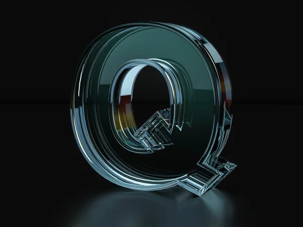 Glass letter Q — Stock Photo, Image