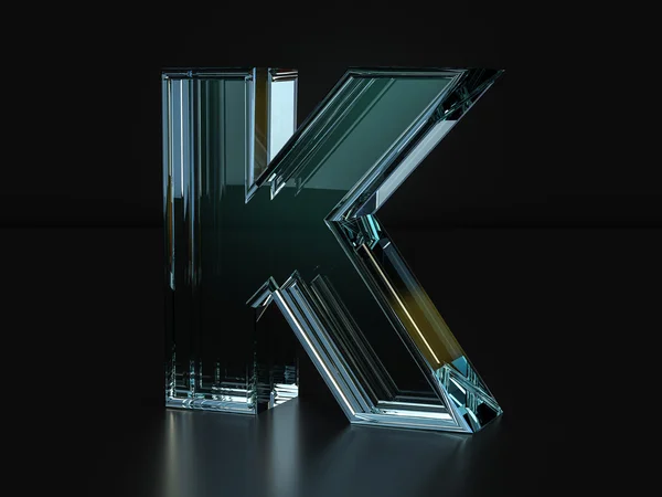 Glas letter K — Stockfoto