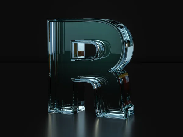 Glass letter R — Stock Photo, Image