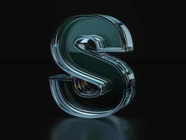 Glass letter S — Stock Photo, Image