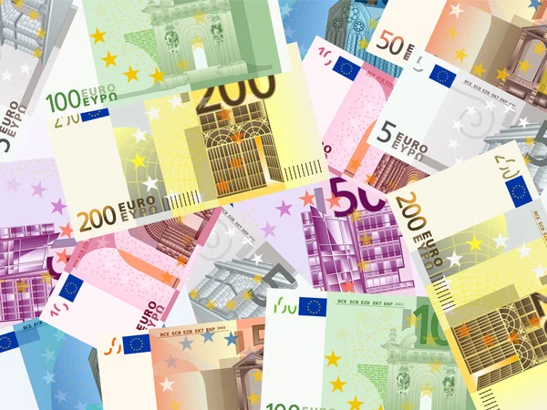 Kontekst banknotów euro — Wektor stockowy