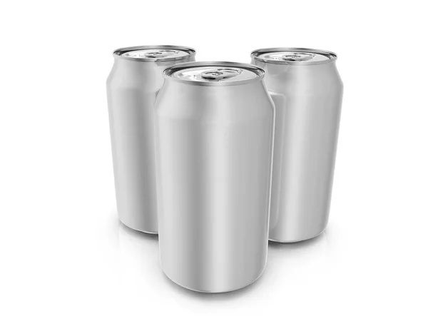 Drink cans on white — Stock Photo, Image