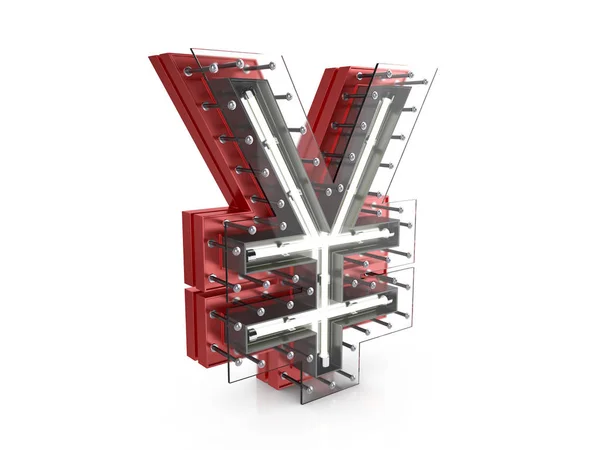 Neon yen symbol — Stock Photo, Image