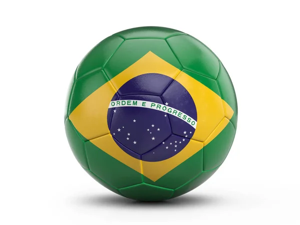 Pelota de fútbol bandera de Brasil —  Fotos de Stock