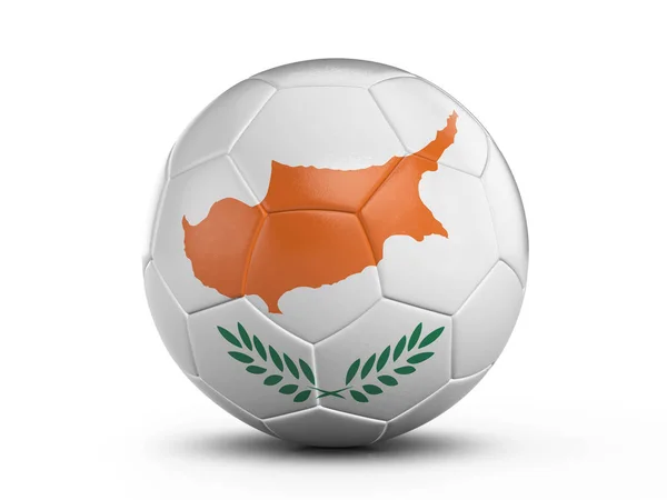 Balón de fútbol Bandera de Chipre —  Fotos de Stock