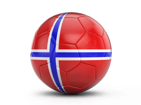 Balón de fútbol bandera de Noruega —  Fotos de Stock