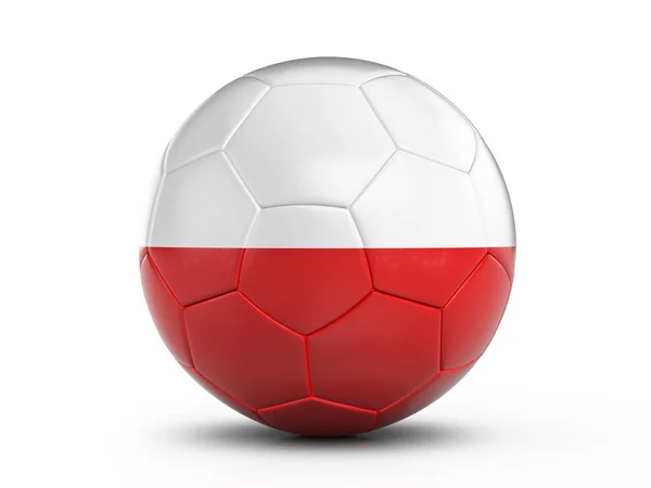 Piłka nożna Polska flaga — Zdjęcie stockowe