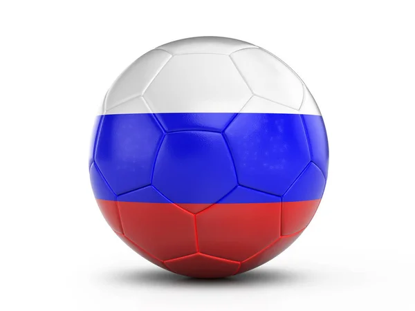 Fotbalový míč Rusko vlajky — Stock fotografie