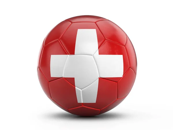 Futbol topu İsviçre bayrağı — Stok fotoğraf