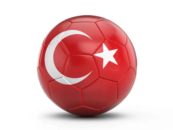 Fotboll Turkiet flagga — Stockfoto