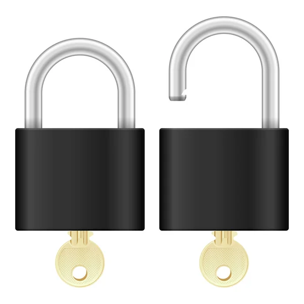 Padlock and key — Stock Vector