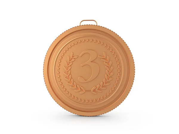 Médaille de bronze sur blanc — Photo