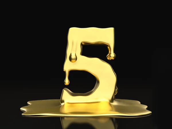 Vloeibare goud nummer vijf — Stockfoto