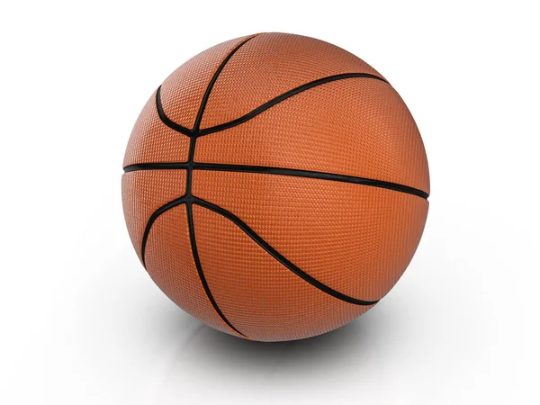 Pallone da basket su bianco — Foto Stock