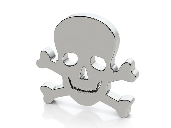 Metallic skull symbol — Stock Photo, Image