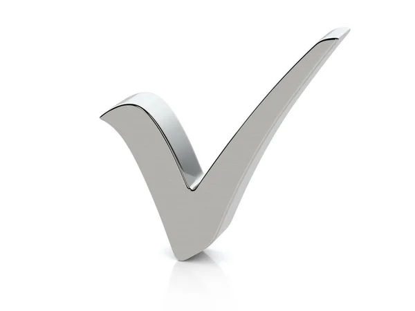 Metallic check symbol — Stock Photo, Image