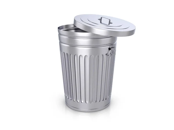 Trashcan on white — Stock Photo, Image