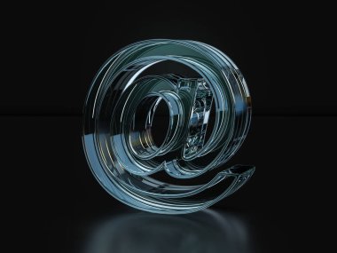 Cam e-posta simgesi 3d çizim