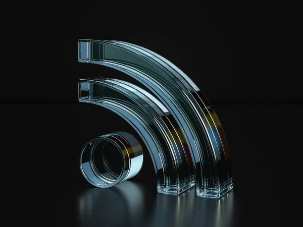 Ilustración de cristal RSS símbolo 3D —  Fotos de Stock