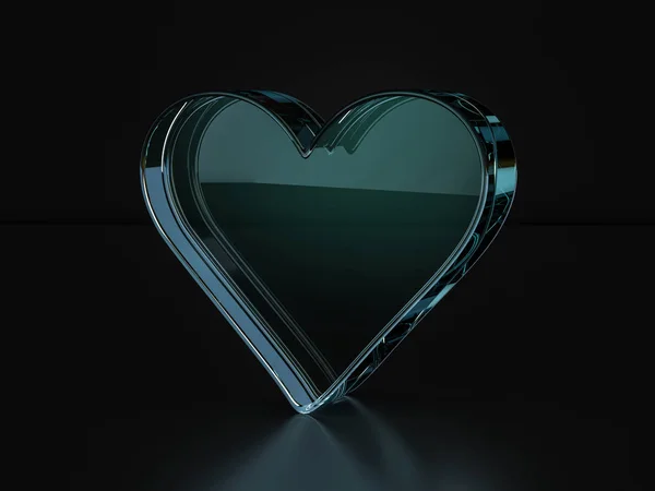 Стеклянный символ сердца 3D иллюстрация — стоковое фото