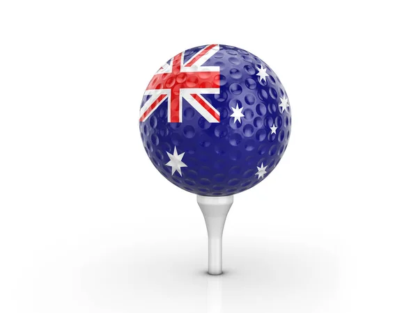 Golf ball Australia flag — Stock Photo, Image